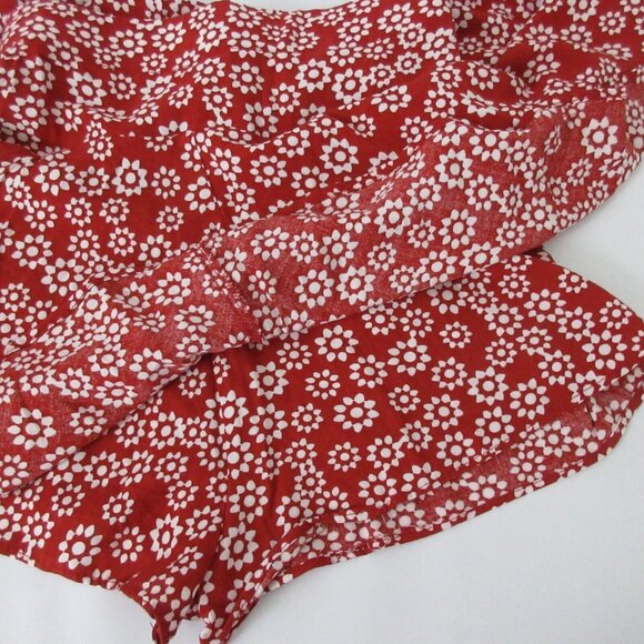 Tween Girls Skort Skater Style Skirt w/ Built In Shorts Size XS Red White Floral - Picture 7 of 10